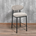 Стул полубарный Lucas 2 латте шенилл с чёрными ножками