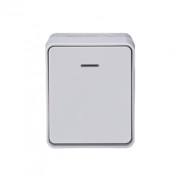 Выключатель 1-кл. ОП AtlasDesign PROFI IP54 10AX с подсветкой бел. SE ATN540113