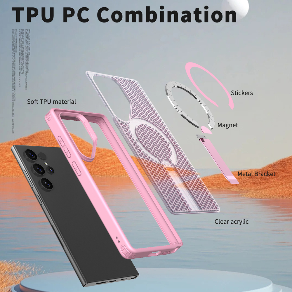 Прозрачный чехол Mesh Pro Magnetic Case для Samsung Galaxy S23 Ultra