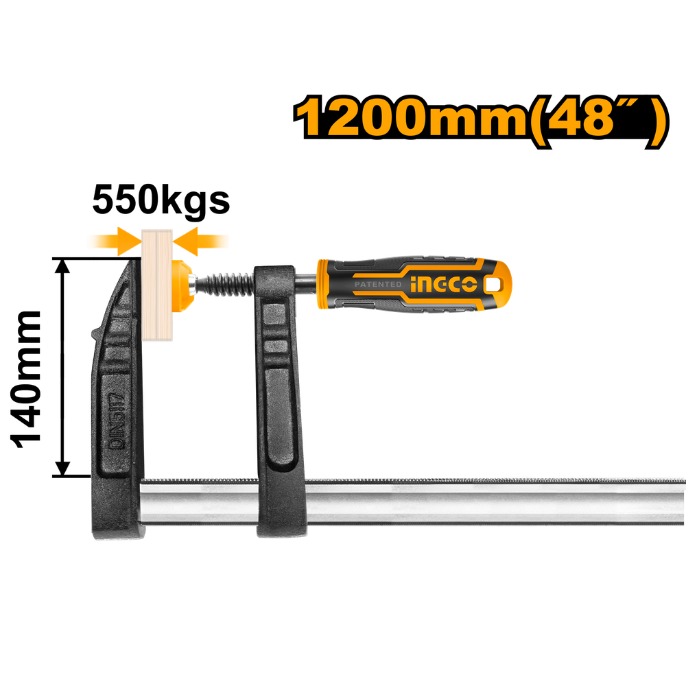 Струбцина столярная INGCO HFC021401 INDUSTRIAL 140х1200 мм