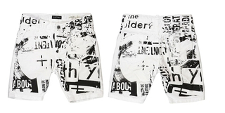 Бермуды джинсовые ANTONY MORATO Белый/Черные надписи (Мальчик)