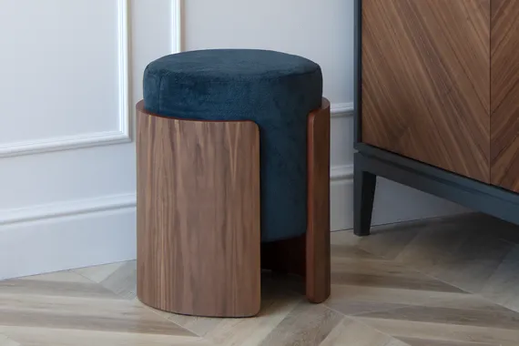 Пуф Lagom (синий, орех)