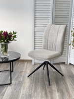 Стул М-City DISAUR Йохан (Yohan) поворотный на поворотный на 360 градусов, Kn01-04 Светло-серый, ткань, Черный