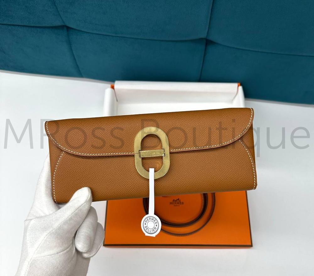 Сумка-клатч Hermes Maillon To Go Wallet коричневого цвета