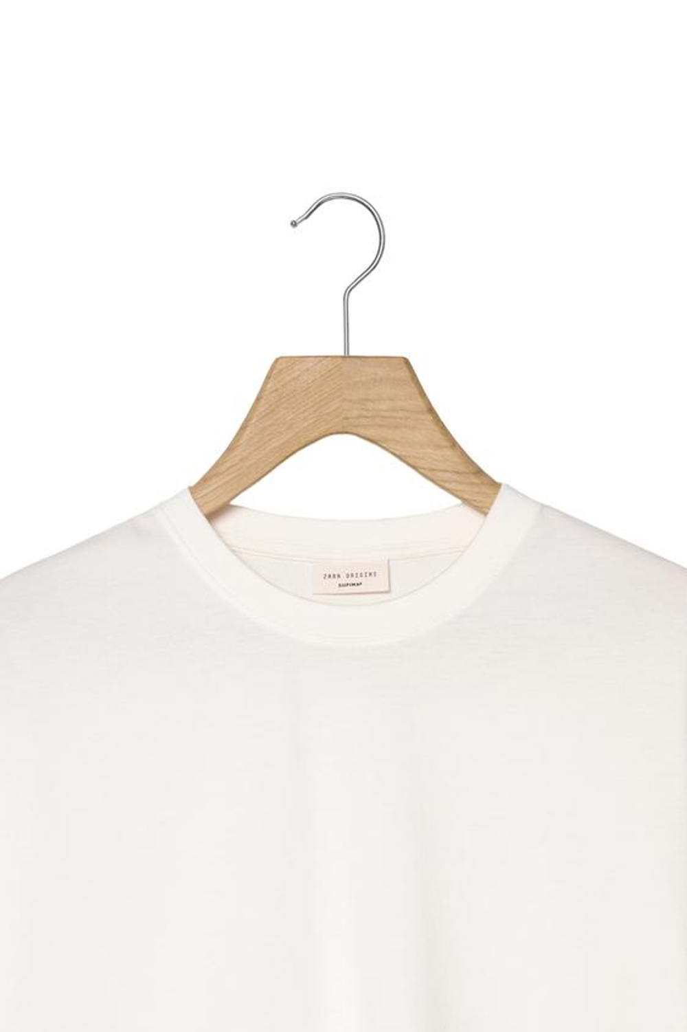 ZARA ФУТБОЛКА MEDIUM WEIGHT КЛАССИЧЕСКОГО КРОЯ ORIGINS, БЕЛЫЙ
