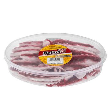 Виброхвост несъедоб. Shaggy 5,12/13 см Red & White 50шт. (HS-18-003-N) Helios