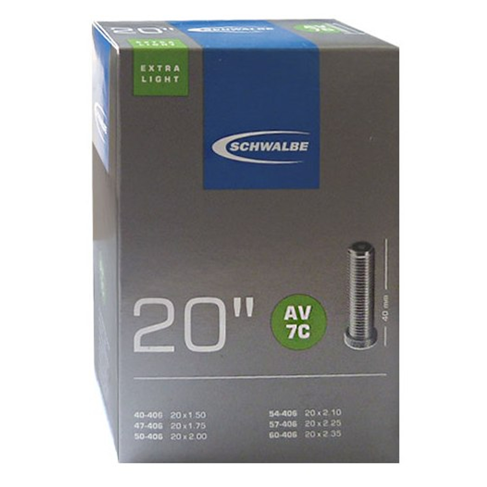 Камера 20" авто 05-10415710 AV7C EXTRA LIGHT 20х1.50-2.50 (40/60-406) IB AGV 40mm SCHWALBE