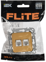FLITE Розетка 2-местная компьютерная RJ45 категория 5Е UTP РК5е-2-0-ФлШм шамуа IEK