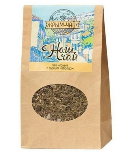 Наш чай. Чёрный с чабрецом 100 гр, крафт, ТМ ТРАВЫ ГОРНОГО КРЫМА