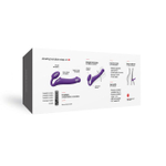 Гибкий страпон Strap-on-me с вибрацией, с 3-мя моторами, фиолетовый