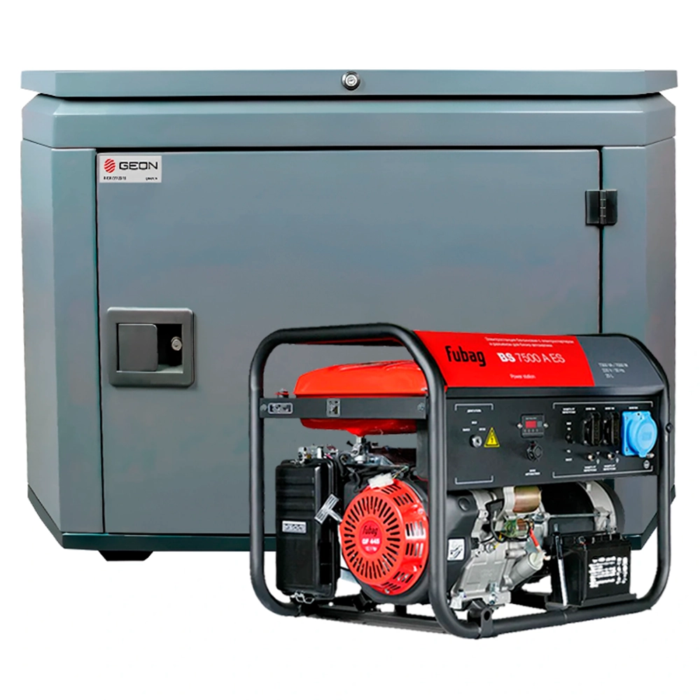 Бензиновый генератор FUBAG BS 7500 A ES с кожухом Geon 1200 RAL 7024