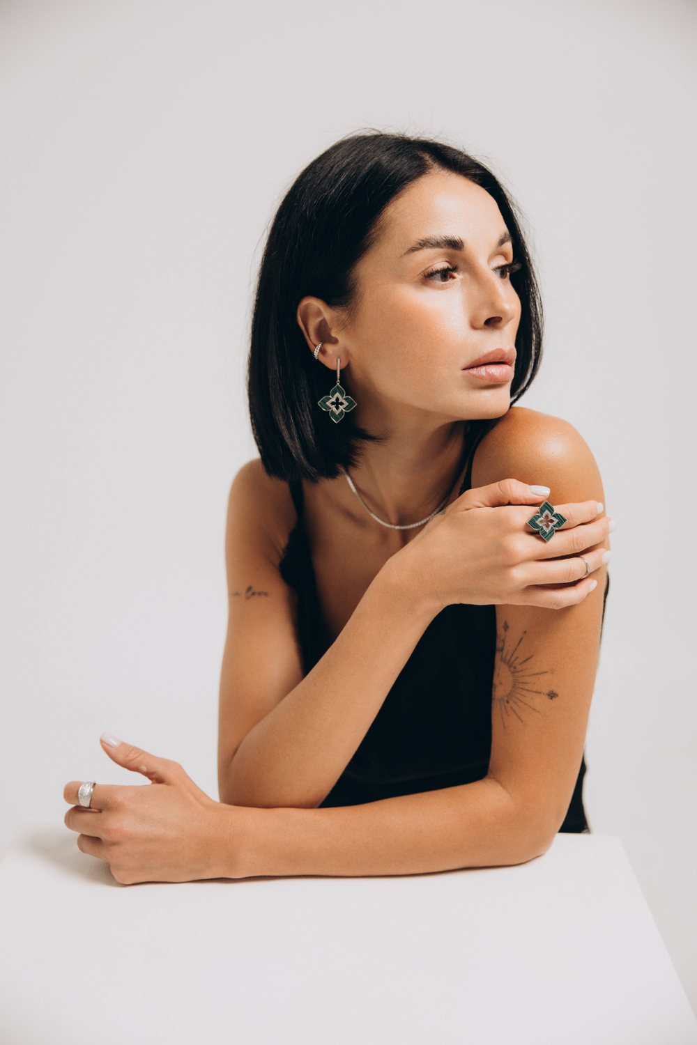 Кольцо "TRUE FLOWERS" с малахитом в серебре