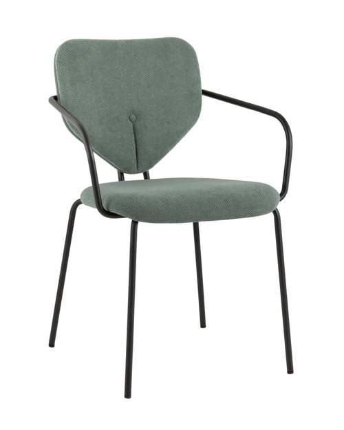 Стул обеденный Masey с подлокотниками зеленый