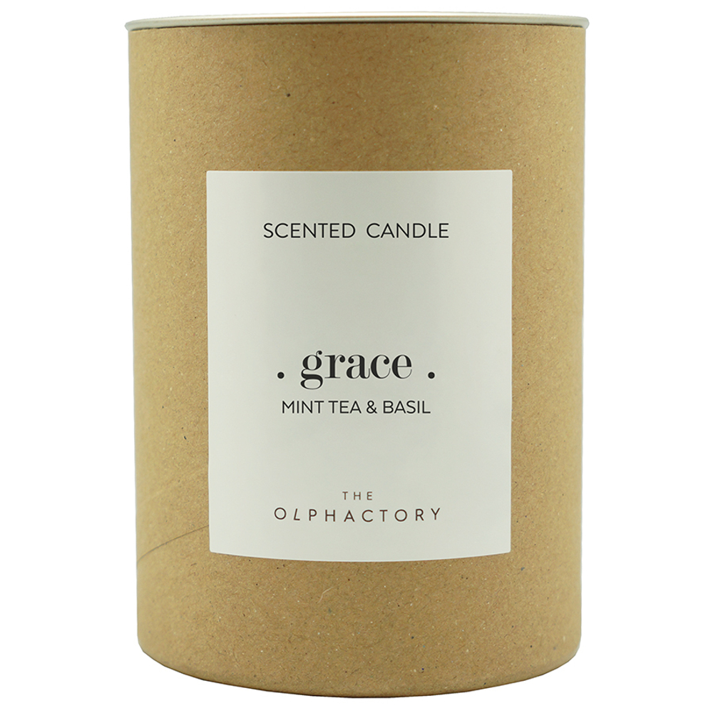 Свеча ароматическая the olphactory, grace, mint tea&basil, 40 ч