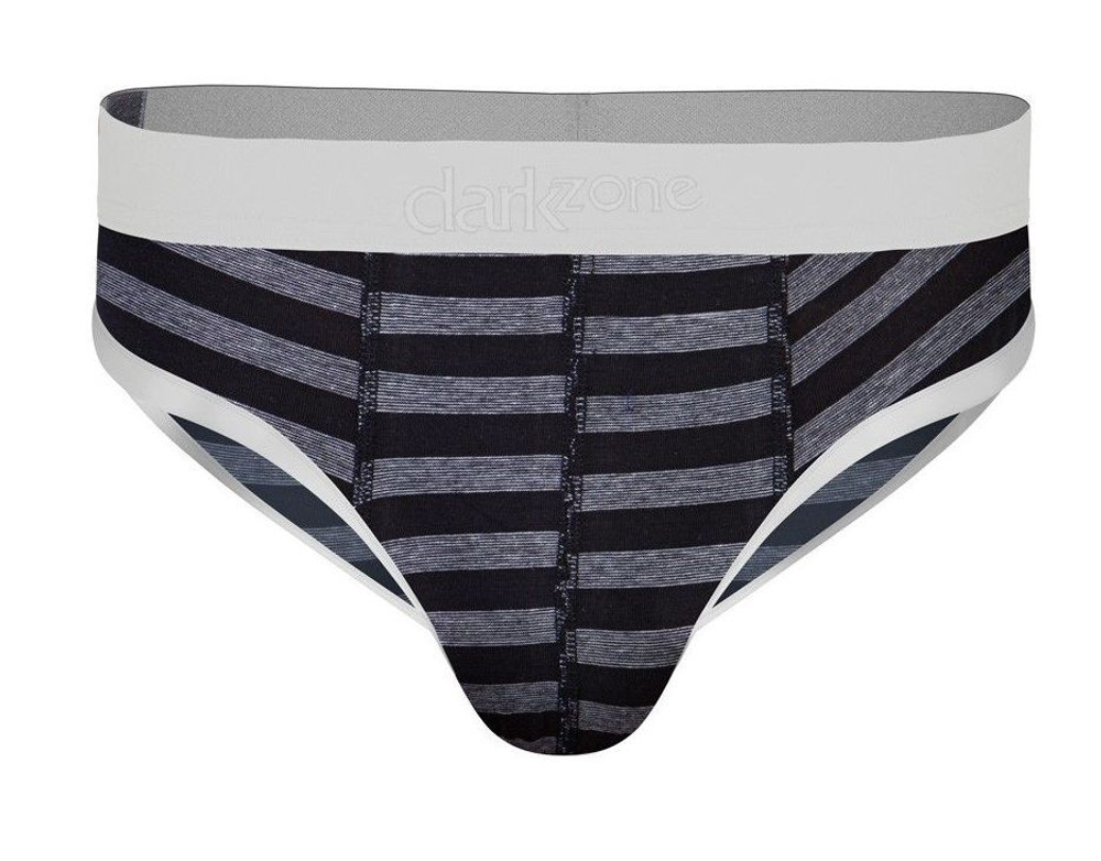 Мужские трусы-брифы из серого полотна в полоску (Размер: M) (Цвет: серый)