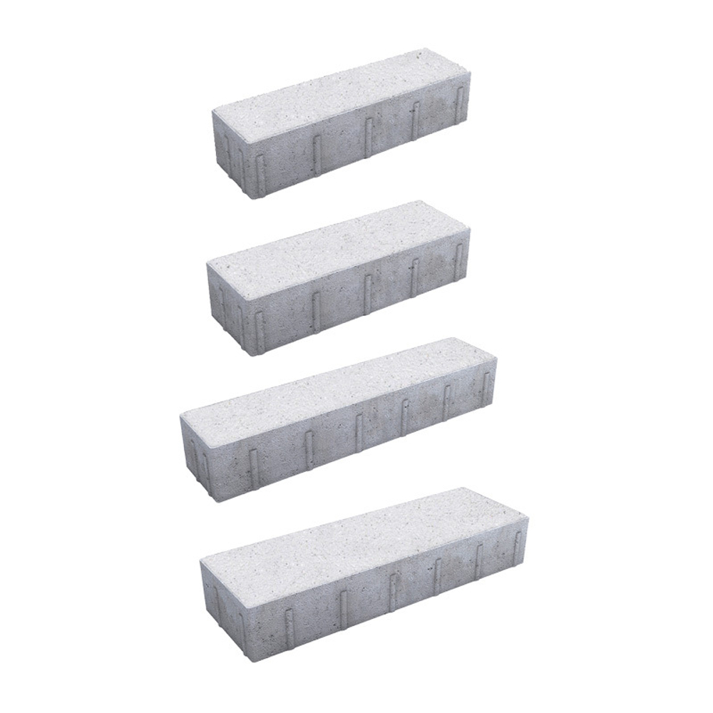 Тротуарная плитка ПАРКЕТ - Стоунмикс Белый, комплект из 4 видов плит