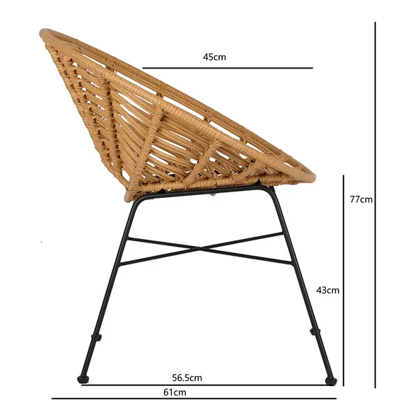Стул Vetle Round, светлый ротанг