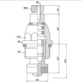 Кран-букса MELODIA резина 3/8" 8*24 2 шт/уп MKP06979BL