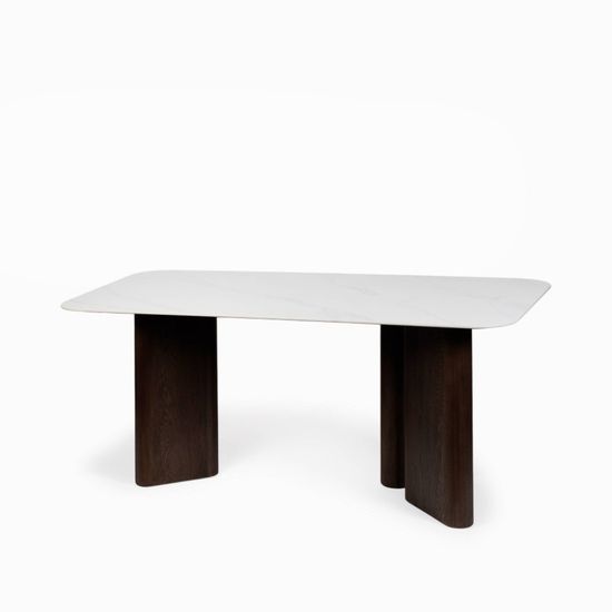 Обеденный стол Fabio 180х90 деревянные ножки, столешница из камня 