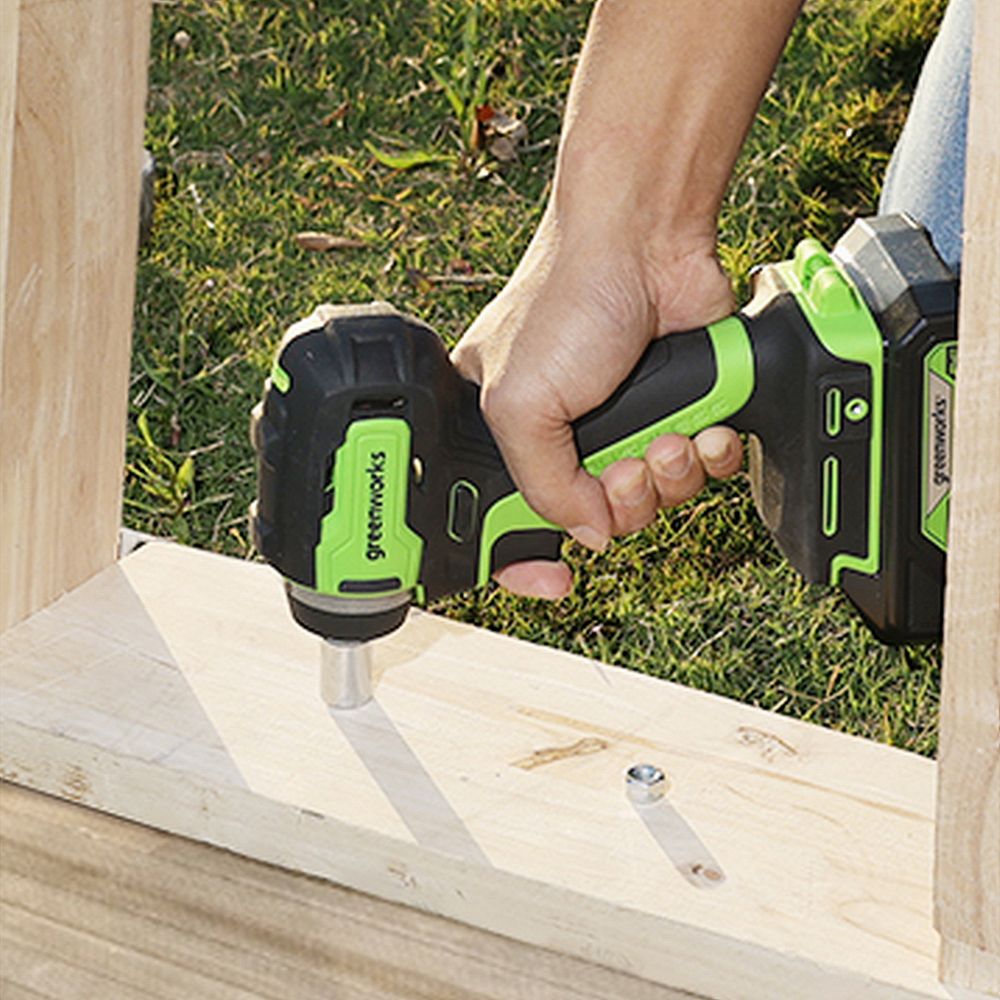 Гайковерт ударный акк. Greenworks G24IW200, 24V,б/щет, 3/8'', 200Нм, 1х2Ач,ЗУ,кор (3803607CUA)