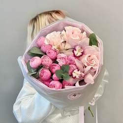 «Pink fresh букет из и орхидей