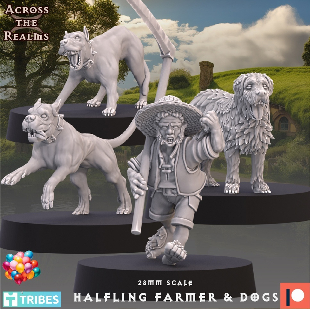 Halfling / Hobbits Farmer &amp; Dogs