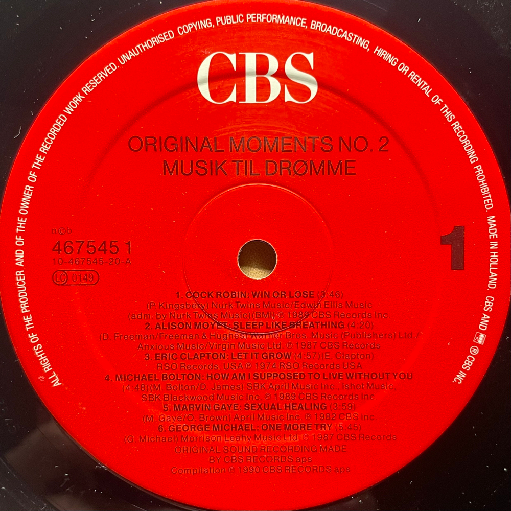 Сборник Original Moments 2 - Musik Til Drømme (Голландия 1990г.)