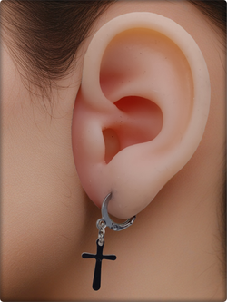 Серьги кольца "Кресты" для пирсинга ушей стальные.