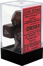 Chessex 7-dice set Silver Volcano
