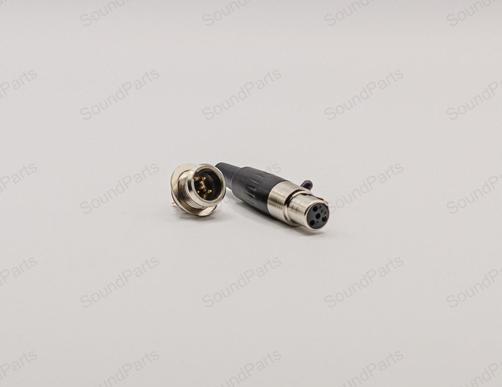 Разъем mini XLR 4 Pin c кнопкой + разъем мама для пайки