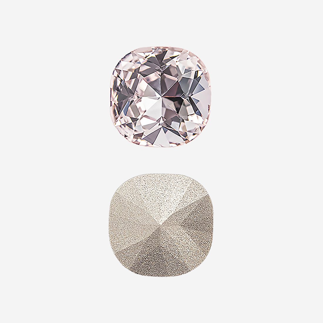 Кристалл Кушон (Сushion), оттенок "Светло-розовый"/"Light Rose", 10мм