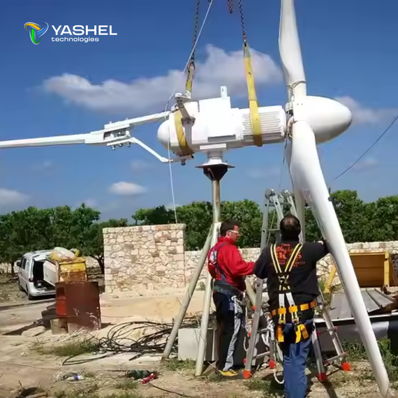 Горизонтальный ветрогенератор 20кВт YASHEL DMWT-20KW, фото №962314194