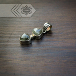 Кулон с двумя камнями, серебро/лабрадор