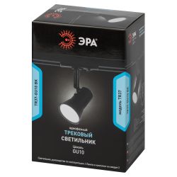 Трековый светильник однофазный ЭРА TR37-GU10 BK под лампу GU10 черный | Однофазные светильники под лампу