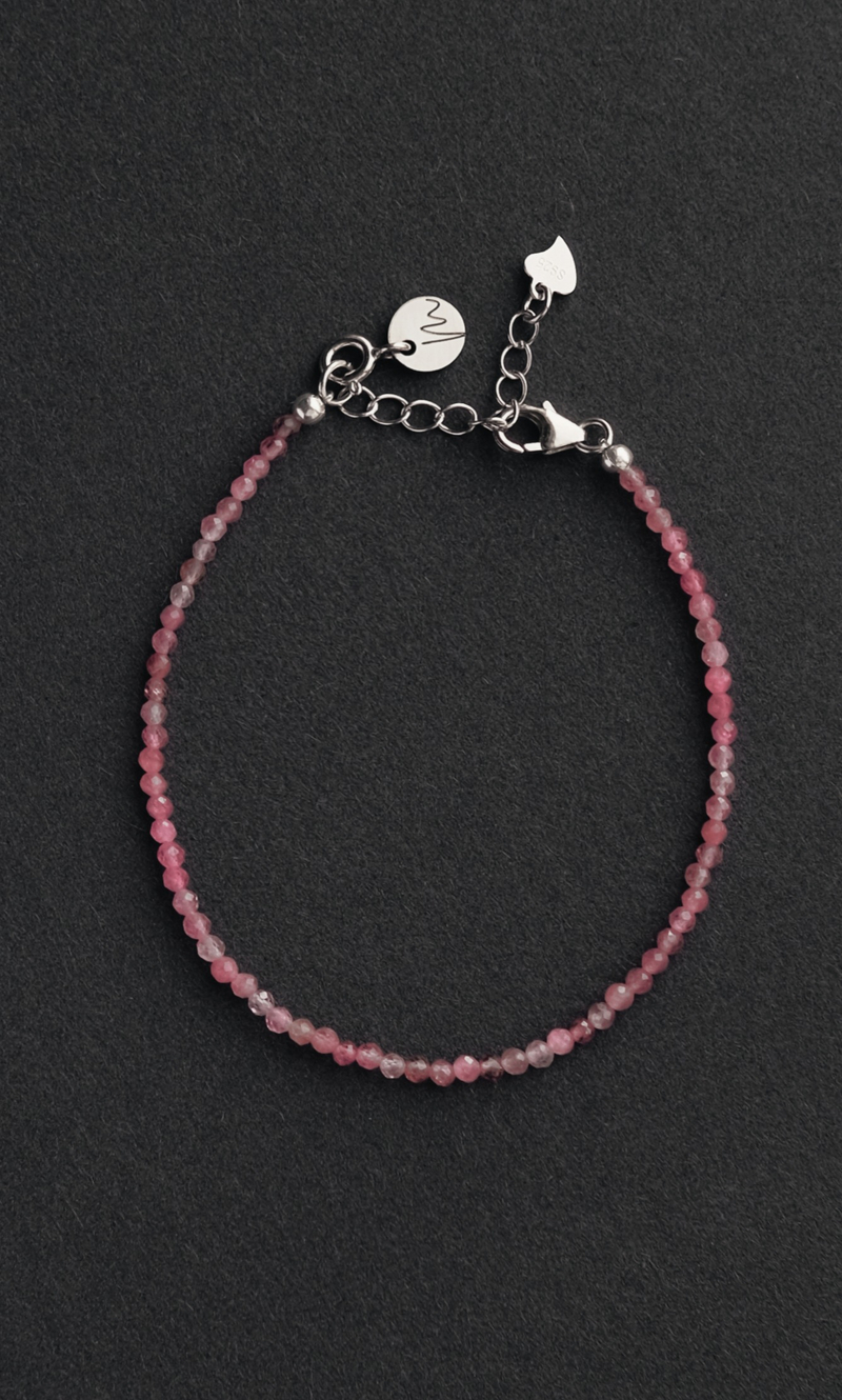 Браслет "Memo about Love" из турмалина розового на замочке