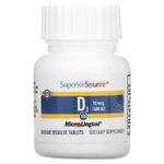 Superior Source, MicroLingual, Витамин D3, 400 IU, 100 таблеток