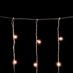 Светодиодный занавес 2*2 м., 400 экстра теплых белых LED ламп, облегченный, прозрачный провод ПВХ, LTC (PCL400NOT-10-2EWW)