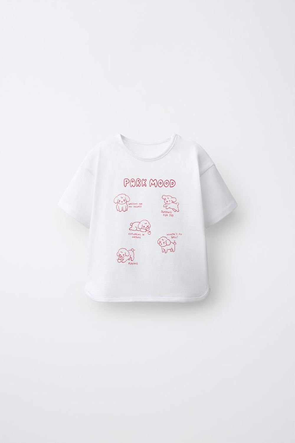 ZARA ФУТБОЛКА С ПРИНТОМ, БЕЛЫЙ