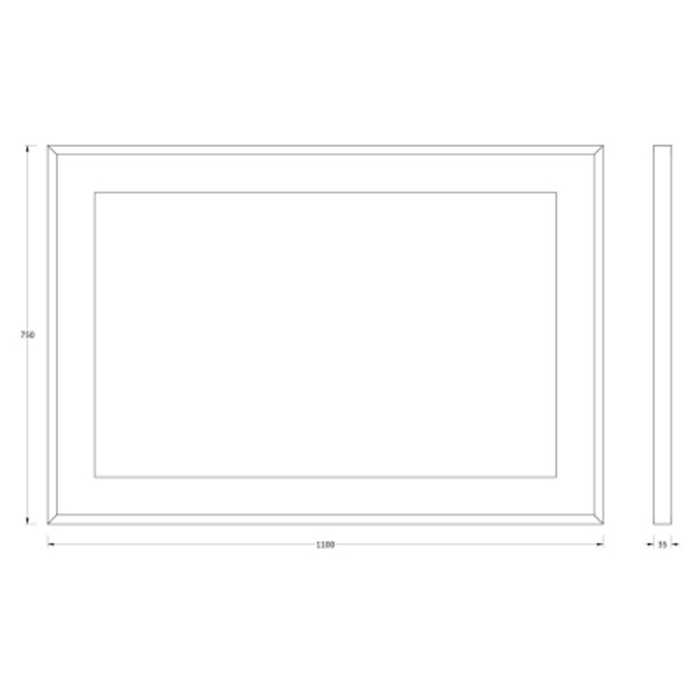 Зеркало Evoform в багетной раме со встроенным LED-светильником 27,5 W 110x75 см