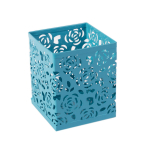 Подставка-стакан для канцтоваров Alingar, металлическая, квадратная, узор "Розы", ассорти