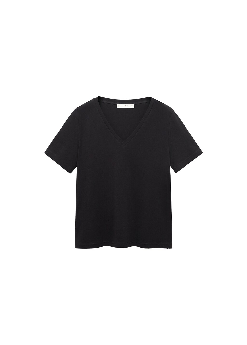 Хлопковая футболка с V-образной горловиной