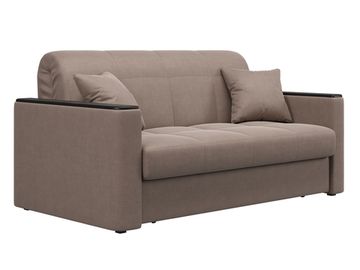 Диван Неаполь 1,2 - Велютто/Velutto  22 коричневый/накладка венге