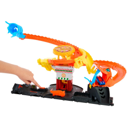 Hot Wheels - Крутящаяся пицца Спиральный автотрек Атака Кобры + машинка HTN81 / артикул   HTN81  / GTIN 194735195121