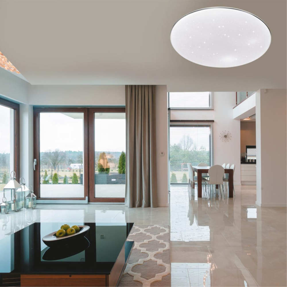 2052/DL PALE SN 211 Светильник пластик/белый/хром LED 48Вт 4000K D410 IP43 ABASI