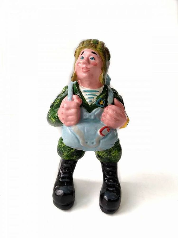 Фигурка гипсовая Десантник с парашютом (в прыжковом шлеме)