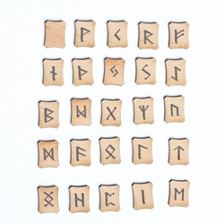 Руны для гадания «Скандинавские», 25 шт, натуральный дуб, мешочек 2343020