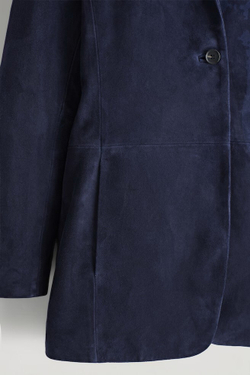 COS Замшевый пиджак на одной пуговице, стальной синий