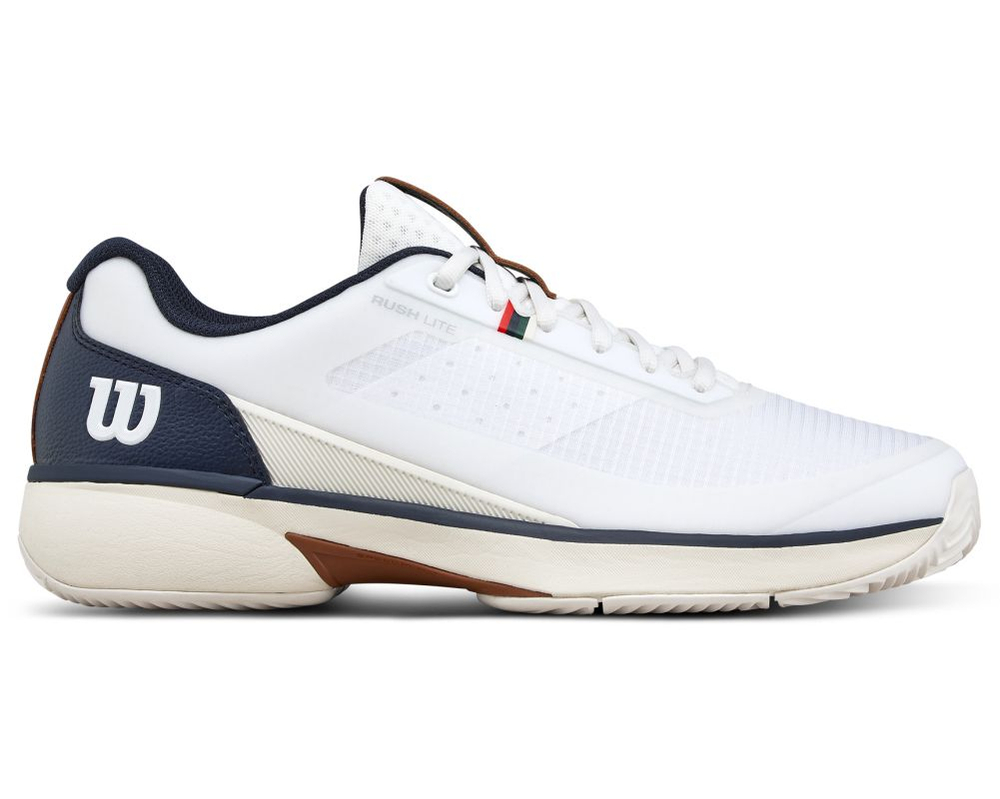 Мужские кроссовки теннисные Wilson Rush Lite 5 Clay - white/navy blazer/tofu