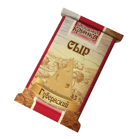 Сыр "Губернский" с ароматом топленого молока 45% 180г. Бабушкина крынка