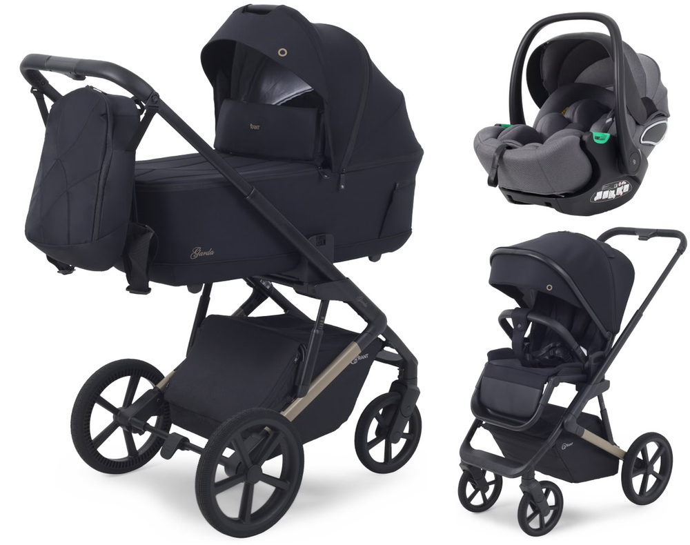 Детская коляска Rant Garda 3 в 1 с автокреслом Evomax Grey Black